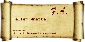 Faller Anetta névjegykártya